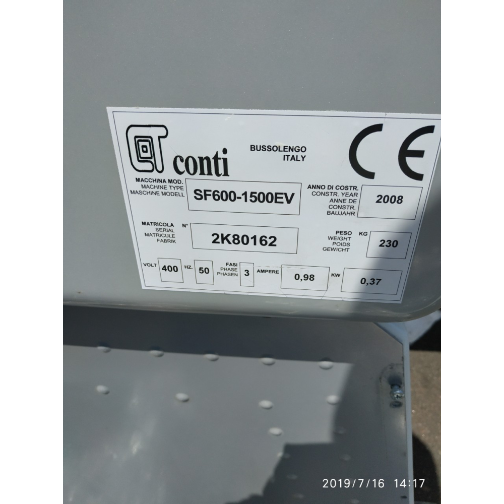 Тестоскаткова машина Conti SF 600x1500 Італія 2008 г